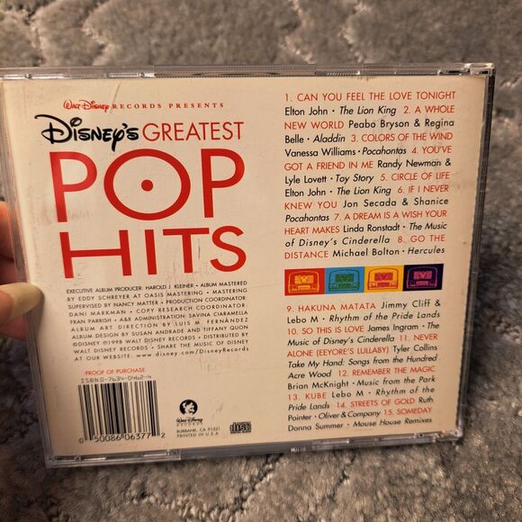Various Artists : Disneys Greatest Pop Hits: A Decade Of Radio Singles CD 1998 - Picture 3 of 5